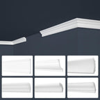 MARBET DESIGN Stuckleisten XPS Styropor weiß - LED indirekte Beleuchtung Stuck Wandleisten Profil E-Leisten - (20 Meter / 10 Leisten E-44)