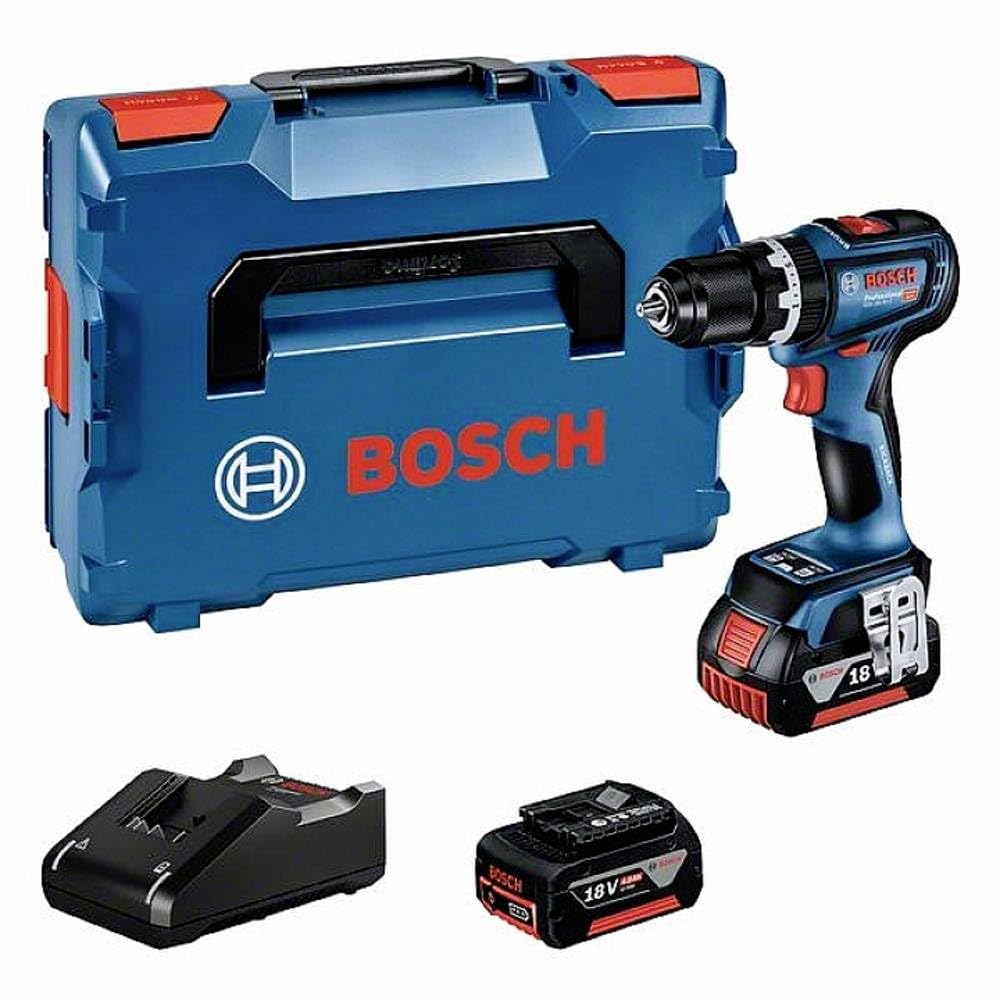 Bosch Professional 18V System Akku Schlagbohrmaschine GSB 18V-90 C (inkl. 2x Akkus 4.0Ah, Schnellladegerät GAL 18V-40, L-BOXX)