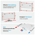 Heilmetz Badheizkörper Weiß Handtuchtrockner Heizung 1200 x 500 mm Bad Heizkörper Handtuchheizkörper Mittelanschluss Handtuchwärmer