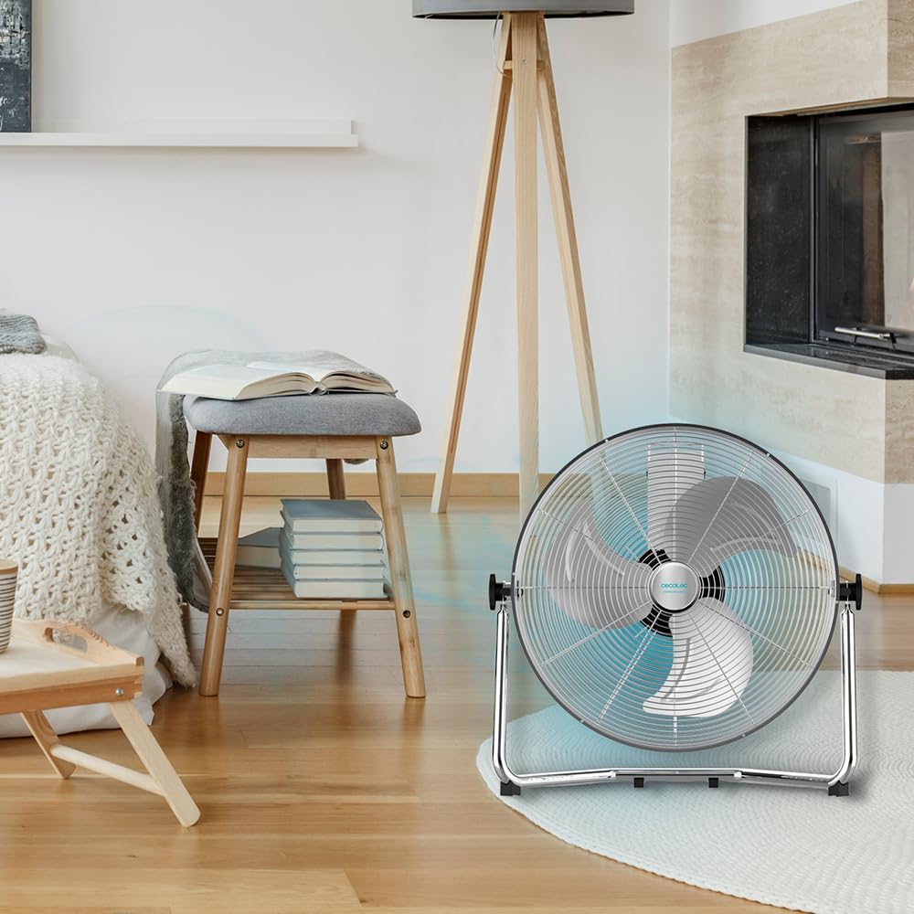 Cecotec Industrie-Ventilator EnergySilence 4300 Pro, 110 W, 3 Metallklingen 18" (45 cm), 3 Geschwindigkeiten, Kupfermotor, Einstellbare Neigung, Verchromte Oberfläche