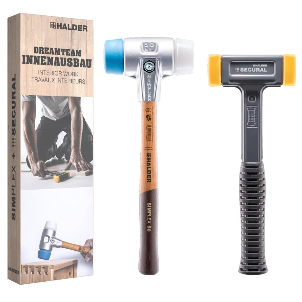 HALDER - Aktionsbox Dreamteam Innenausbau, SIMPLEX-Schonhammer, TPE-soft/Superplastik und SECURAL-Schonhammer | 3117s003
