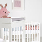 roba Wickelregal inkl. Wickelauflage roba Style grau - Platzsparender Wickeltisch - Holz weiß lackiert