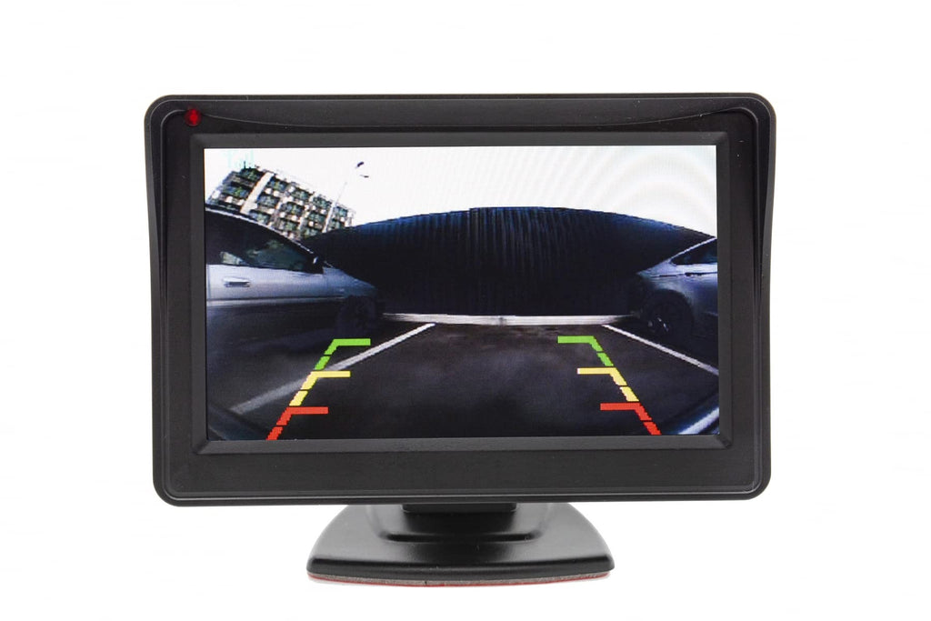 Technaxx Funk-Rückfahrkamera für das Auto in der Kennzeichenhalterung TX-170-4,3" TFT-LCD-Monitor, IR-LED für Nachtsicht bis zu 2m, einstellbare Kamerausrichtung 114° Sichtfeld 135°