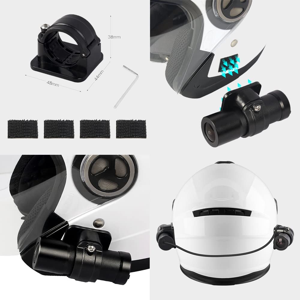 VSYSTO HD 1080P Motorrad Fahrrad Helm Kameras, Outdoor Portable WiFi Front und Rear Kamera Nachtsicht wasserdichte Action Cam DVR, Loop Recording, G-Sensor (Black-D5M)