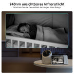 BOIFUN Babyphone mit 2 Kameras, 360 Gard WLAN 2MP Video Babyfon mit App, 4×Zoom, Bewegungsverfolgung, IR Nachtsicht, Weinen/Bewegungs/Geräuscherkennung, Temperaturerkennung