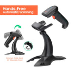 Tera Pro kabelloser 2D-Barcode-Scanner, Bluetooth, QR-Code-Leser mit Ständer, 2.200 mAh, schnelles und präzises Scannen, HW0002