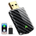 CODONOVA CarPlay Wireless Adapter – 2026 Pro Mini Android Auto Adapter, Plug & Play über USB-A/USB-C-Anschluss, Stabil & Kompakt, Kompatibel mit Autos ab 2016, iOS 10+ & Android 10+ (Kohlefaser)