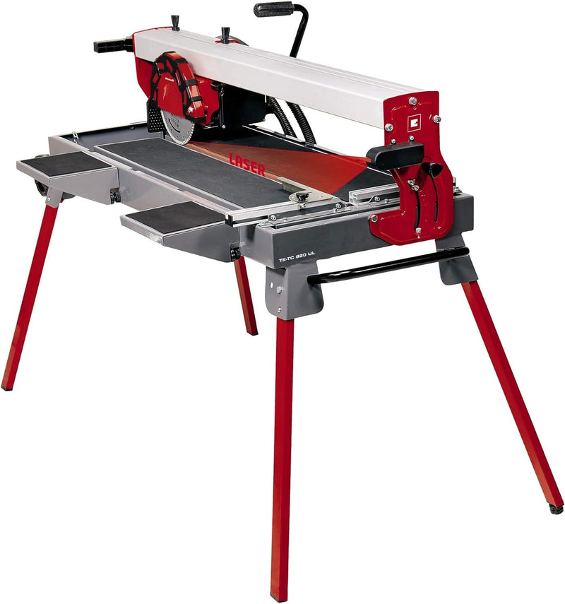 Einhell 4301220 radial-Fliesenschneidmaschine TE-TC 920 Ul (Lange Schnittlängen, Laser als Optische Schnitthilfe, schwenkbares Sägeblatt, höhenverstellbar), 900 W, 240 V