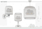 Dalber Lampe kinderzimmer, kinderlampe Pendelleuchte Hängelampe, Deckenleuchte Kinder, Deckenlampe kinderzimmer Baby Dreams Wolke Grau, 76012E, E27