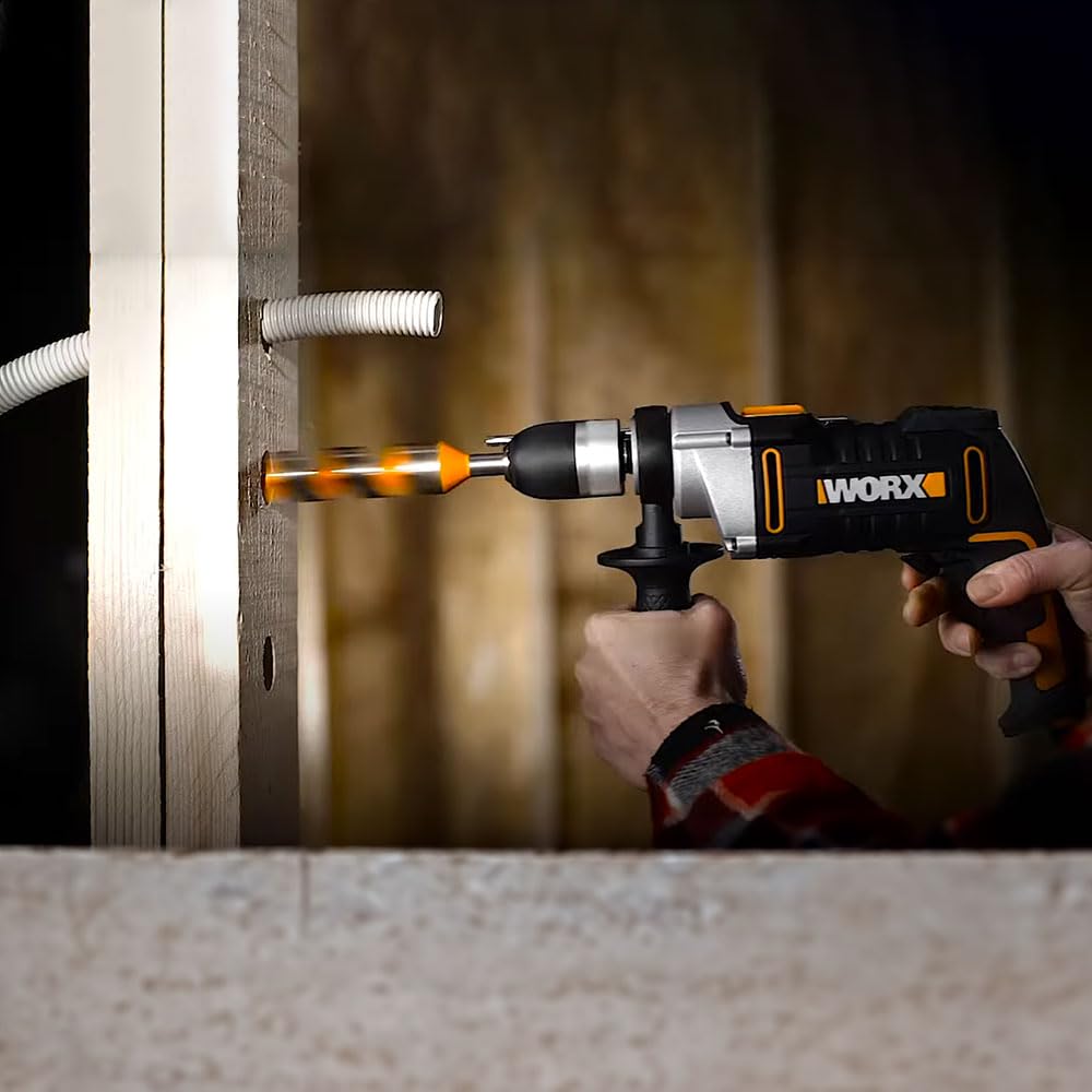 WORX WX328 Schlagbohrmaschine 810W - exaktes Bohren in Holz, Beton & Stahl - einfacher Werkzeugwechsel - stufenlose Drehzahlregulierung - exakte Bohrtiefe mit Tiefenanschlag - ergonomisches Design