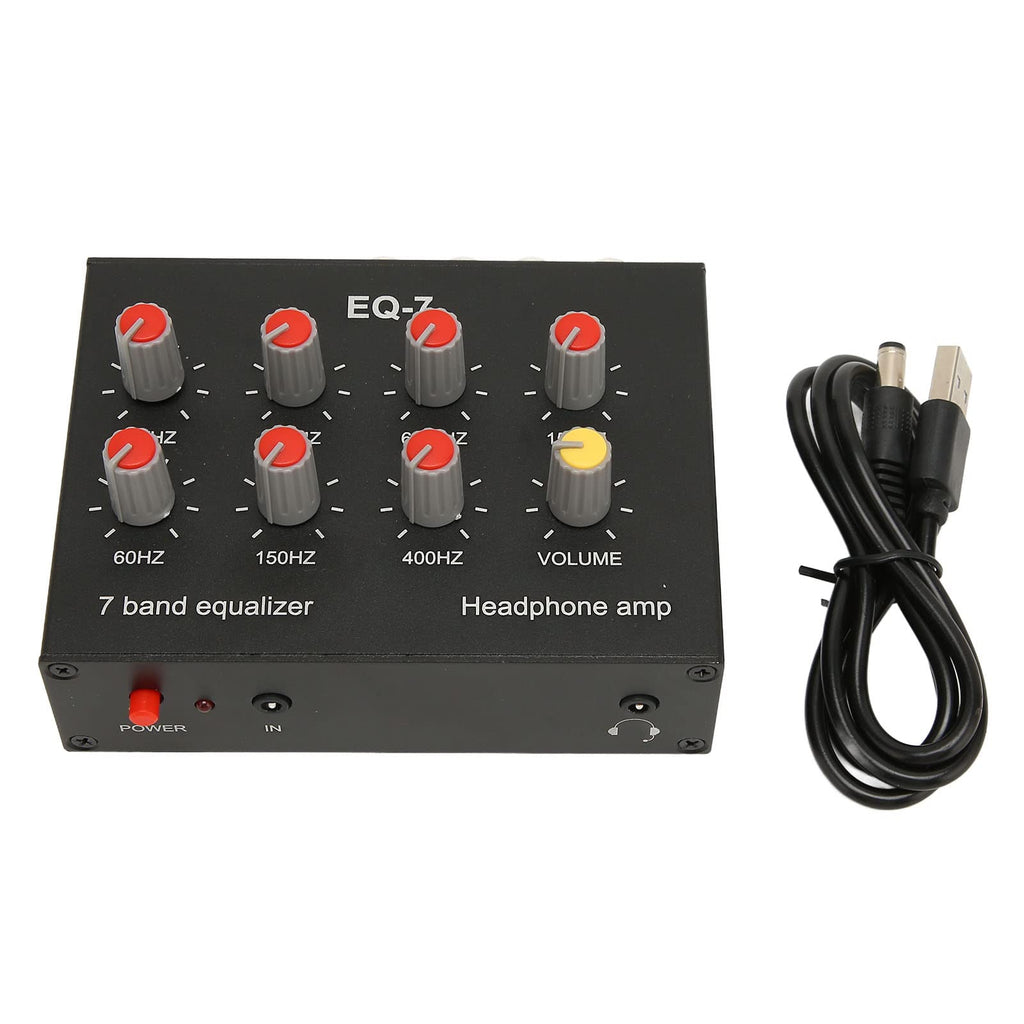 7-Band-Auto-Audio-Equalizer, 3,5-mm-Eingang -Ausgang Eingang 12 DB High Bass-Einstellung Zweikanal-Digital-Equalizer