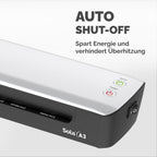 Fellowes Laminiergerät A3 Sola für Zuhause und Homeoffice, für Laminierfolien bis 125 Mikron Stärke, staufrei, Laminiergerät zum Laminieren von Fotos, Dokumenten, Rezepten, Lernkarten uvm