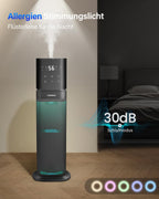 YOKEKON Luftbefeuchter, Luftbefeuchter Schlafzimmer, Kalt Nebel Befeuchter für große Räume, humidifier, 8L Ultraschall befeuchter für das Haus, Top Füllen, Erweitertes Tube, Stille Pflanze Büro, blau