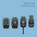 Maxi-Cosi Emerald 360 S i-Size, Autositz 360 Grad Drehbar, 0–12 Jahre (40–150 cm), Mitwachsender Kindersitz 0-36kg, ISOFIX-Kindersitz, 4 Liegepositionen, G-CELL Seitenaufprallschutz, Tonal Graphite