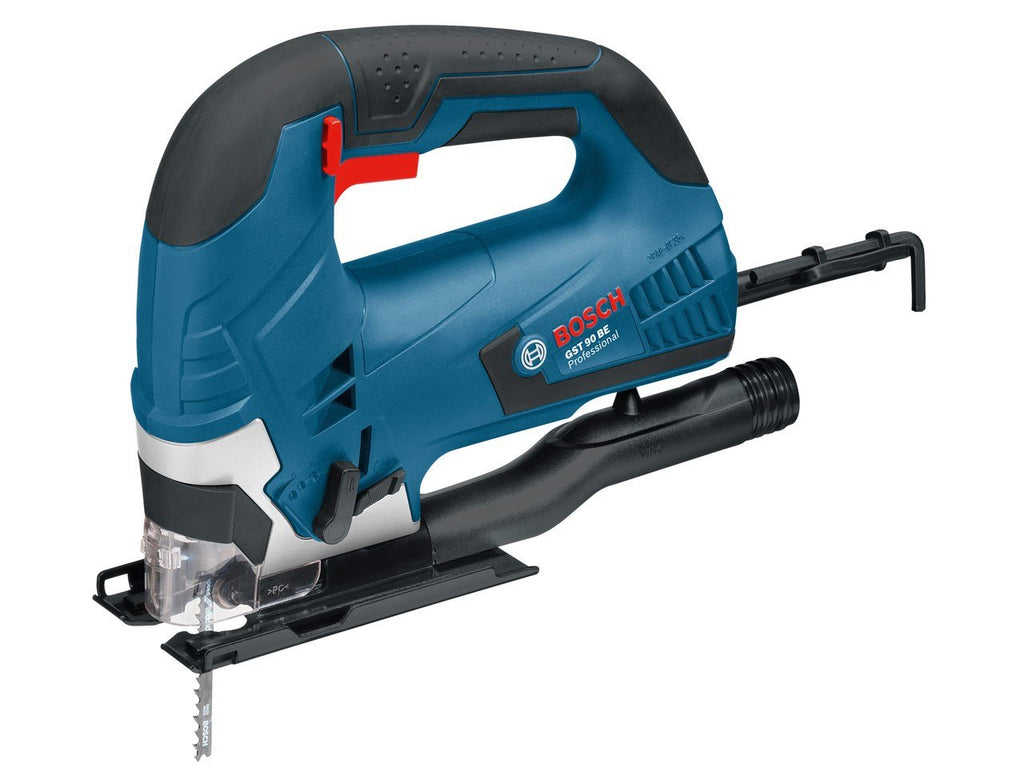 Bosch Professional Stichsäge GST 90 BE (inkl. Innensechskantschlüssel SW 5, 1x Stichsägeblatt T 144 D, Absaug-Set, Handwerkerkoffer)