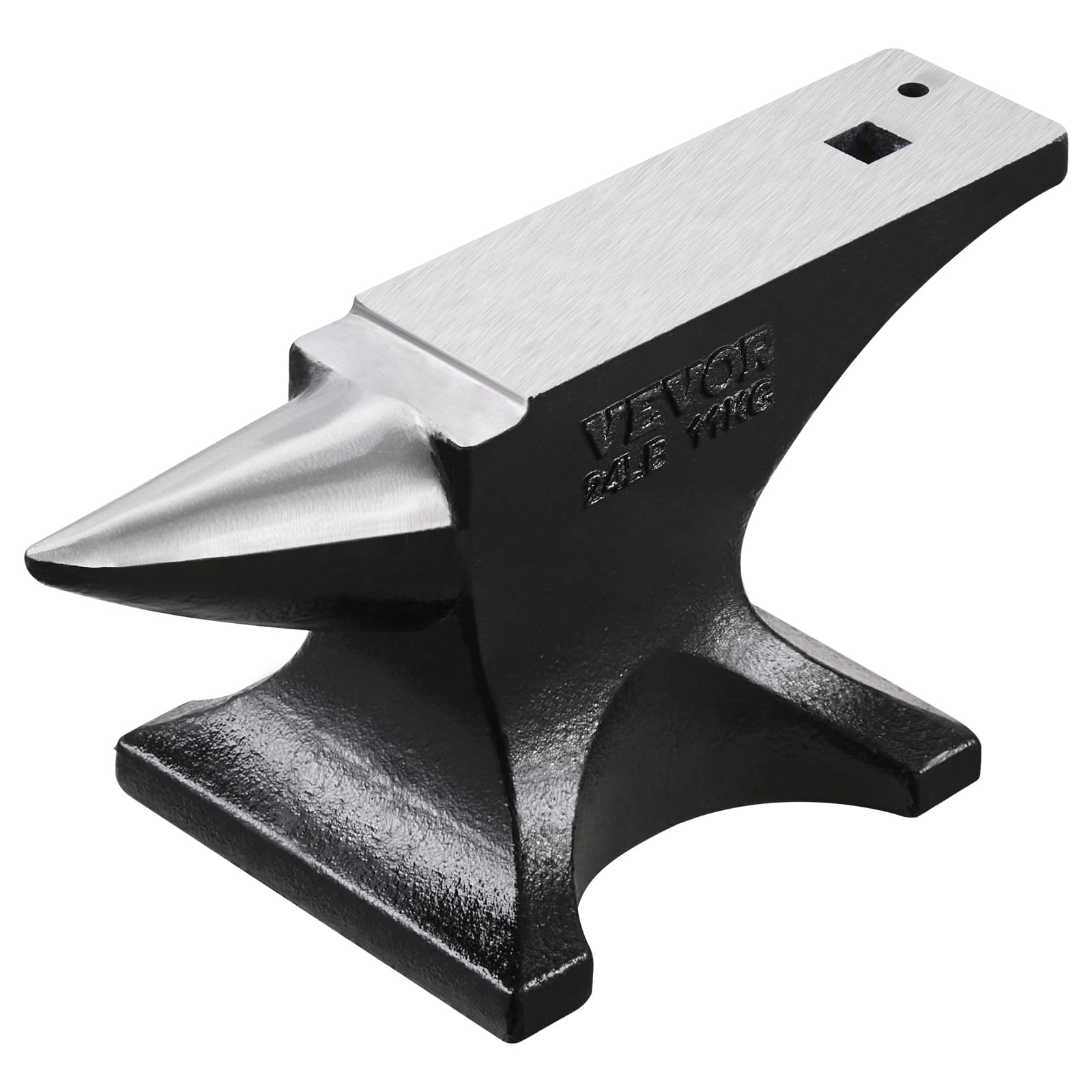 VEVOR Einzelhornamboss schwerer Amboss aus Gussstahl 11 kg robuster runder Hornamboss mit hoher Härte & stabiler Basis, Metallbearbeitungswerkzeug zum Biegen Formen Verdrehen von Metall