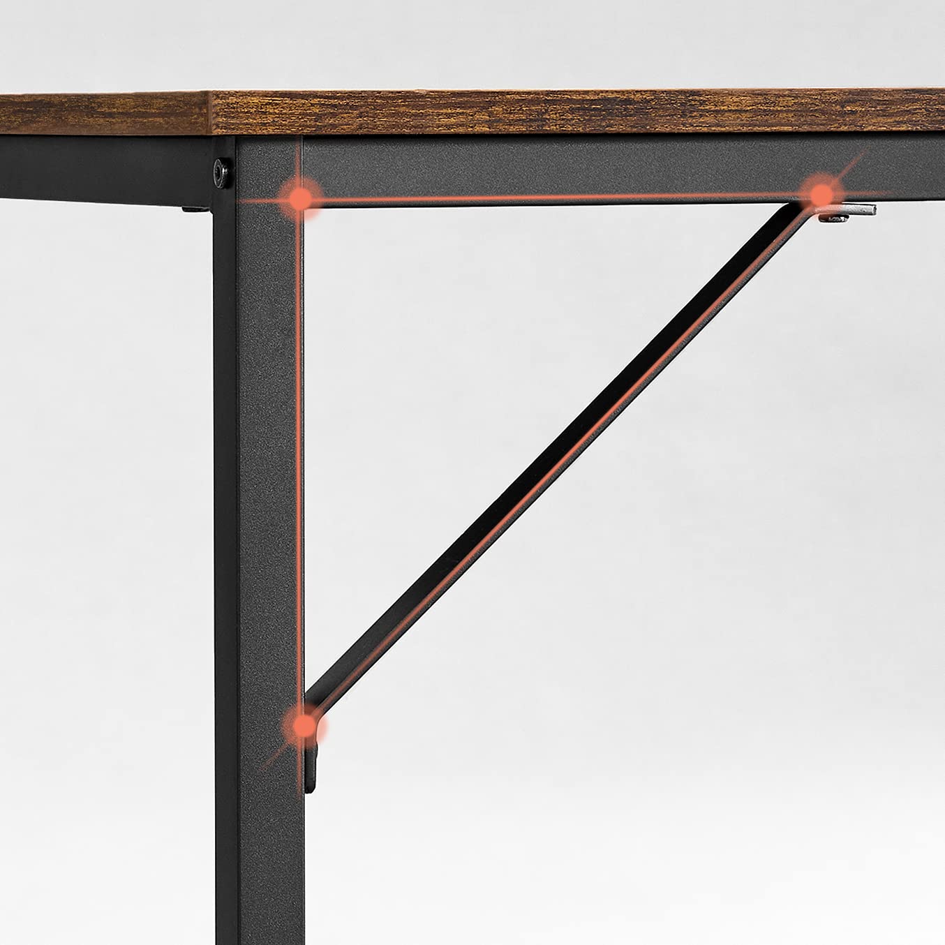 VASAGLE Tisch, Computertisch, Bürotisch, 80 x 50 x 76 cm, für Arbeitszimmer, Schlafzimmer, Wohnzimmer, vintagebraun-tintenschwarz LWD038B01V1