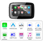 GOFORJUMP Wireless CarPlay & Android Auto 5" Zoll Touchscreen Motorrad Navigator IPX7 wasserdichte Motorrad Bluetooth Verbindung