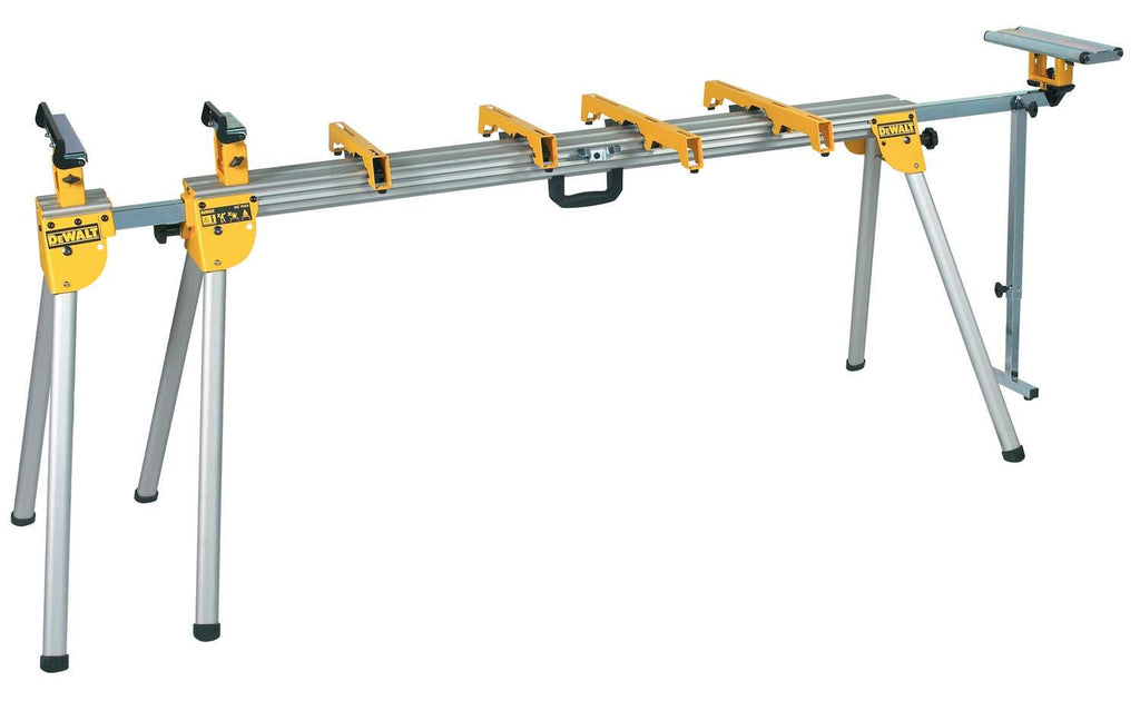 DeWalt Universal-Untergestell/ Sägen-Untergestell (passend für Paneel-, Kapp- und Gehrungssägen, leichte Aluminiumkonstruktion, einfacher Transport, Teleskop-Auszug, Klappanschlag) DE7023, DEWALT DE7023-XJ - Banco de trabajo de alto rendimiento para Ingle