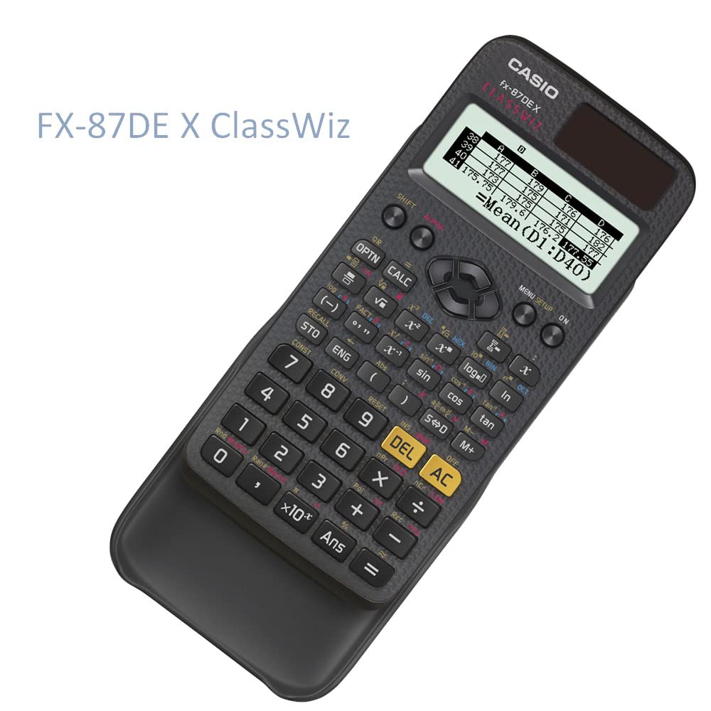 Casio ClassWiz FX-87DE X technischer wissenschaftlicher Schulrechner (593 Funktionen, QR-Code Funktion, LC-Display) schwarz
