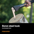 Fiskars 71,1 cm große Wasserpfeife schont Ihren Rücken – Heben, Ziehen und Laden von schweren Runden von Brennholz und gespaltenem Holz – scharfes und leichtes Pick-Werkzeug für Holzscheite –