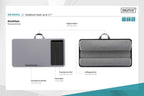 DIGITUS Notebook Kissen - mit Smartphone-Halterung - für 17" Laptops - Laptopunterlage - zum bequemen Arbeiten vom Sofa oder Bett aus - Grau