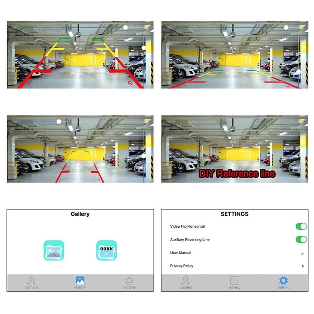 GOFORJUMP WiFi Rückfahrkamera Auto Rückfahrkamera 12V Mini Body Wasserdichter Tachograph für iPhone und Android