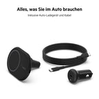 Belkin BoostCharge drahtloser magnetischer Kfz-Telefon-Halter, Kfz ladegerät compatibel mit MagSafe-fähigem iPhone 17, Air, 16, 15, 14, 13, 12, Pixelsnap (inkl. Kabel und Ladegerät)