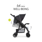 hauck Shopper Neo II, Schwarz Grau - Kinderbuggy mit Liegeposition ab Geburt bis 22 kg, 2x Tablett mit Getränkehalter, Einhändig Klein Zusammenklappbar, Tasche im Verdeck, XL Korb