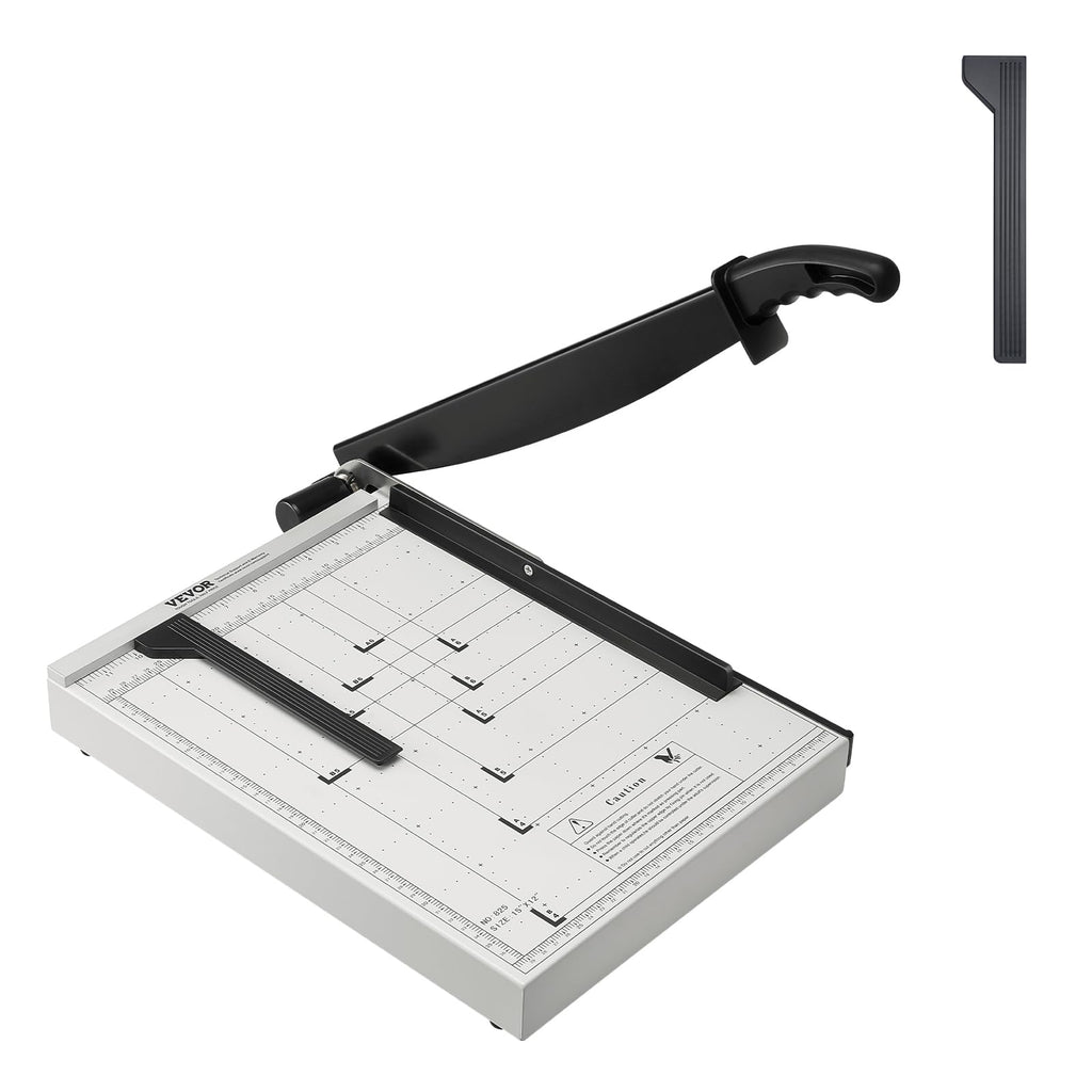 VEVOR Papierschneider Hebelschneider, 381 mm Max. Schnittbreite Manuelle Papierschneidemaschine, 16 Blätter Kapazität, mit Schutzschiene/Klingenarretierung für Karton/Pappe, Papierschneider