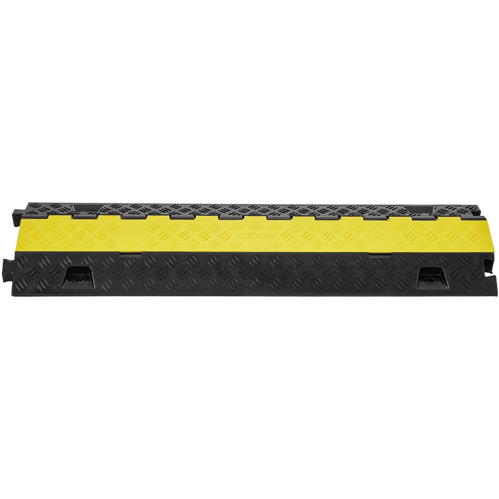 VEVOR 1x Kabelbrücke 91,8x25x4,3cm Überfahrschutz Kabel TPU & TPR Schlauchbrücke 2 Kanäle 10000KG pro Achse Tragfähigkeit Rampe Kabelkanäle Ideal für Parkplätze Lagerhallen Schulen Baustellen