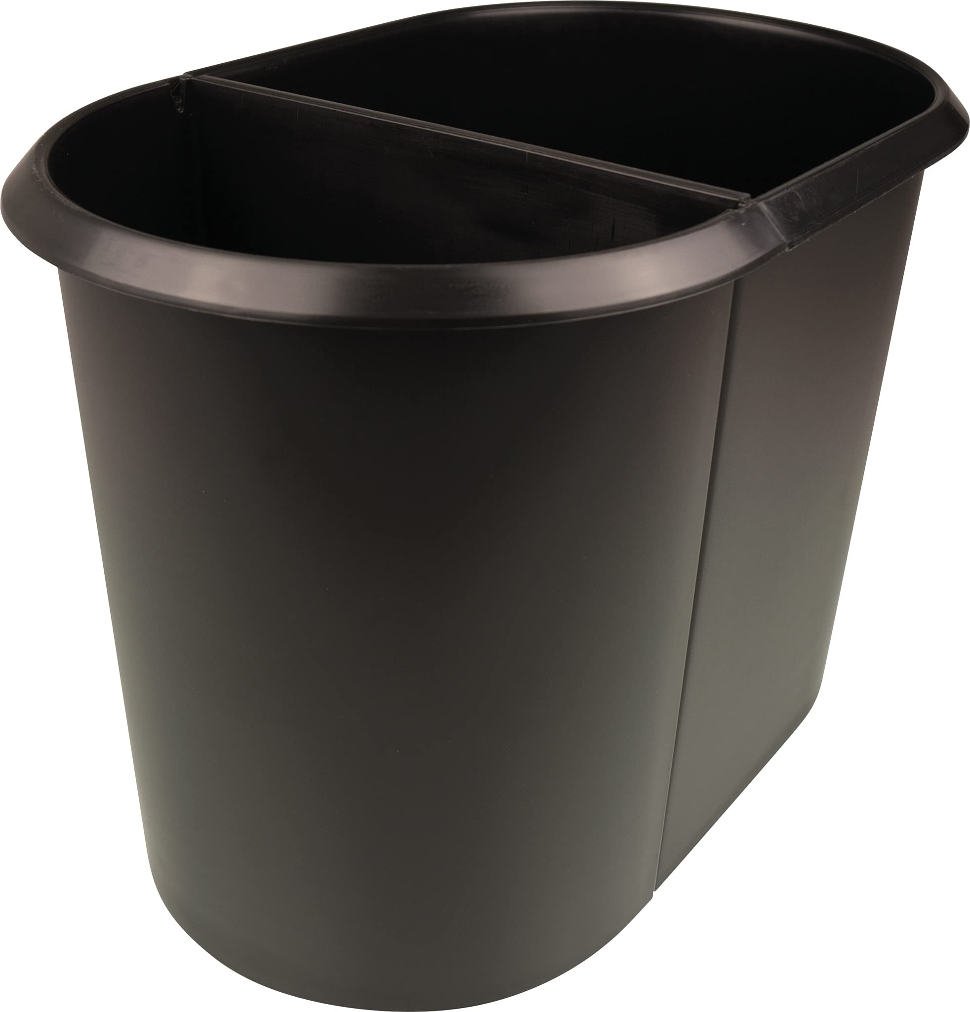 helit H6103795 - Papierkorb „the double“, 20 Liter/9 Liter, oval, schwarz, Mülleimer 2 Fächer