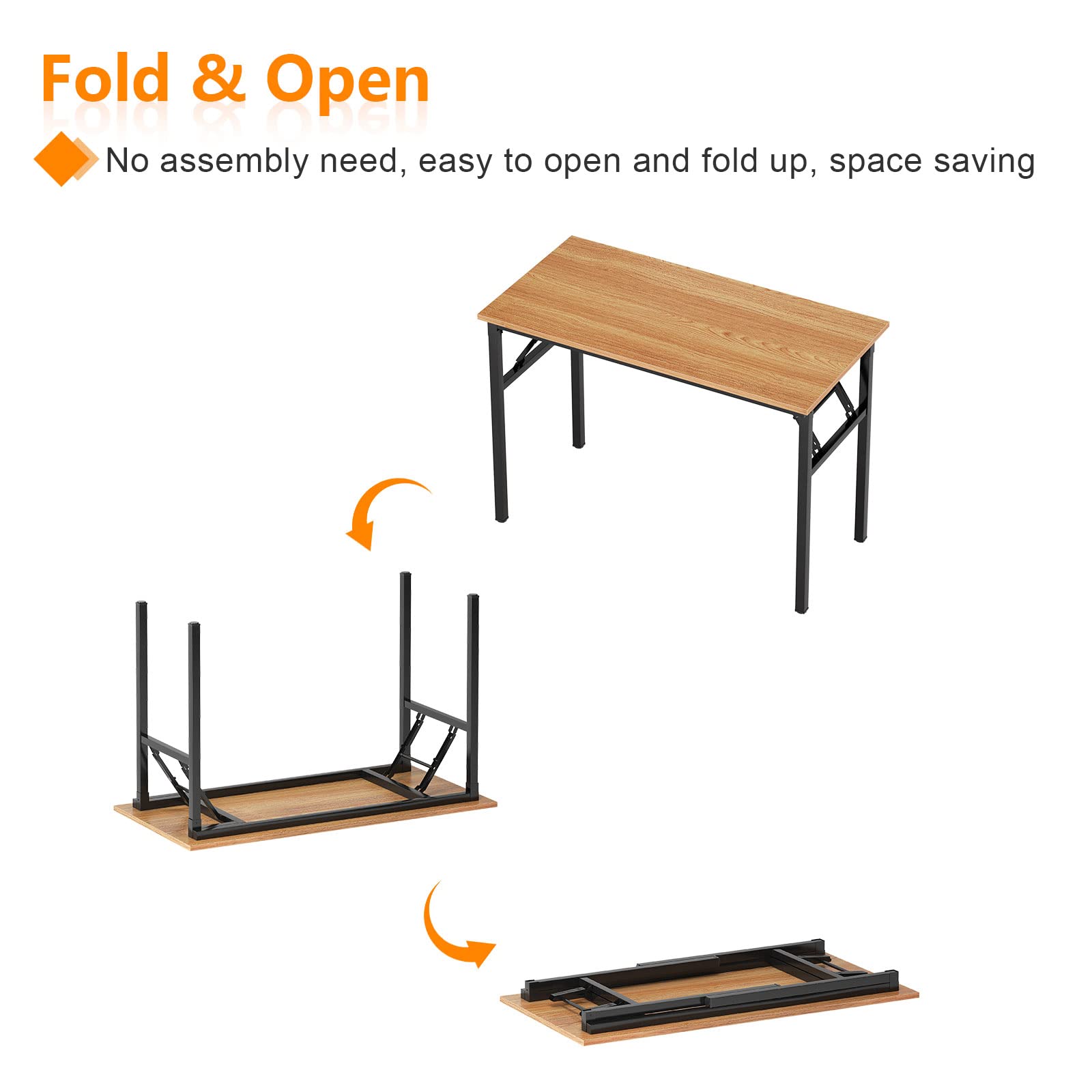 SogesHome Klapptisch Computertisch 120 x 60 x 75 cm PC Tisch Schreibtisch Bürotisch Büroarbeitsplatz für Home Office Verwendung Schreibtisch Esstisch Konferenztisch