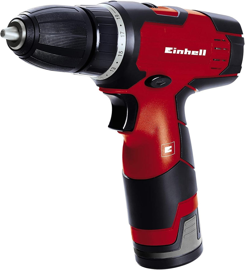 Einhell Akku Bohrschrauber TH-CD 12-2 Li (12V, 1,3Ah, 24Nm, Quick Stop, 2 Gang-Getriebe, 20 Drehmomentstufen, Spindelarretierung, Transportkoffer)