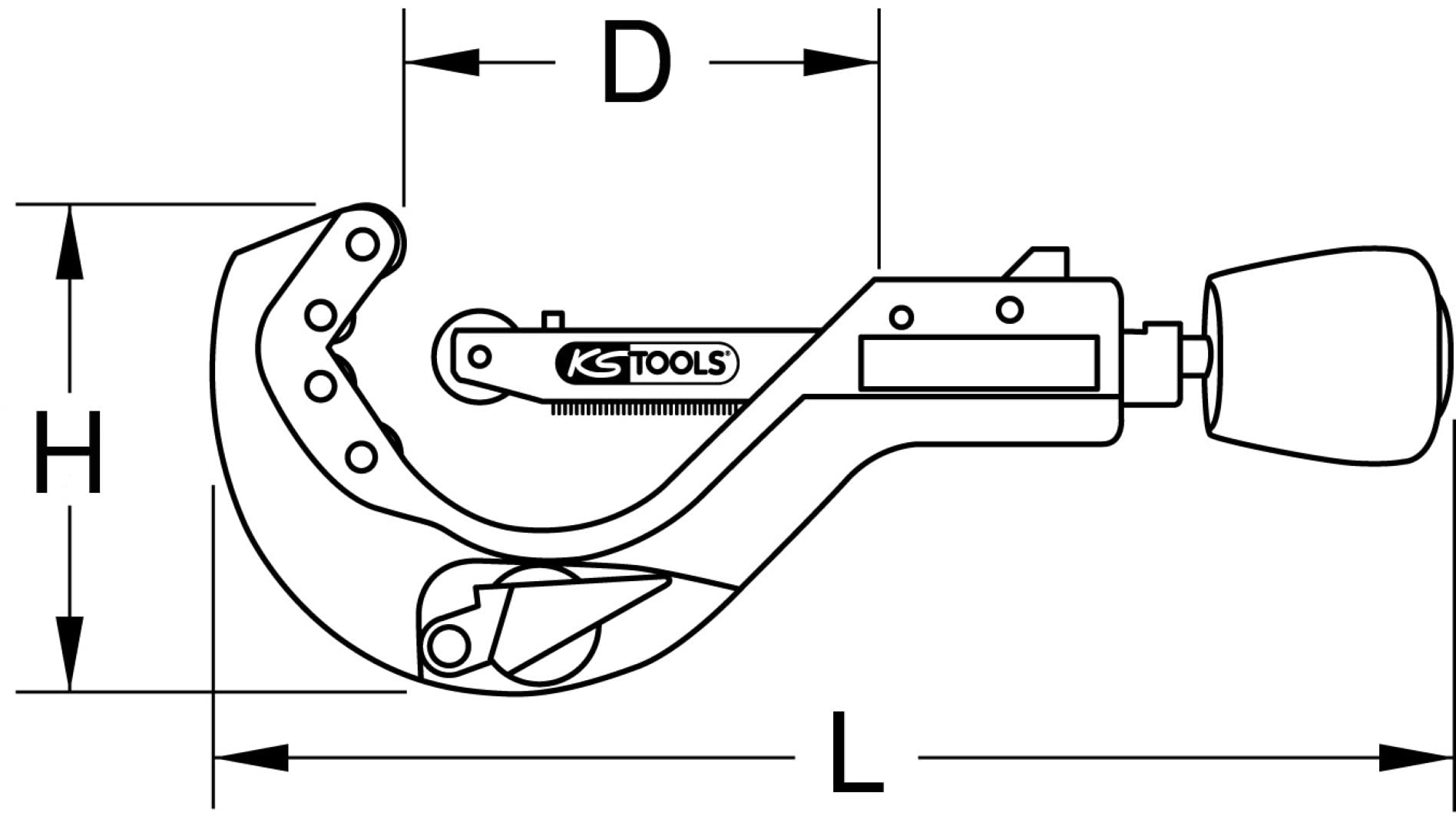 KS Tools 222.0660 Automatik-Rohrabschneider für Kunststoffrohre, 6-64mm