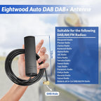 Eightwood DAB DAB+ Antenne Auto FM AM Radio Antenne Windschutzscheiben Antenne Patch Antenna 17dbi + 3M DAB Antenna SMB Anschluss Kabel für Pioneer Alpine Clarion Digital Radio FM Tuner