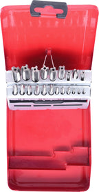 KS Tools 336.0621 HSS Handgewindebohrer-Satz M, Stahlblechkassette 21-tlg.M3-M12