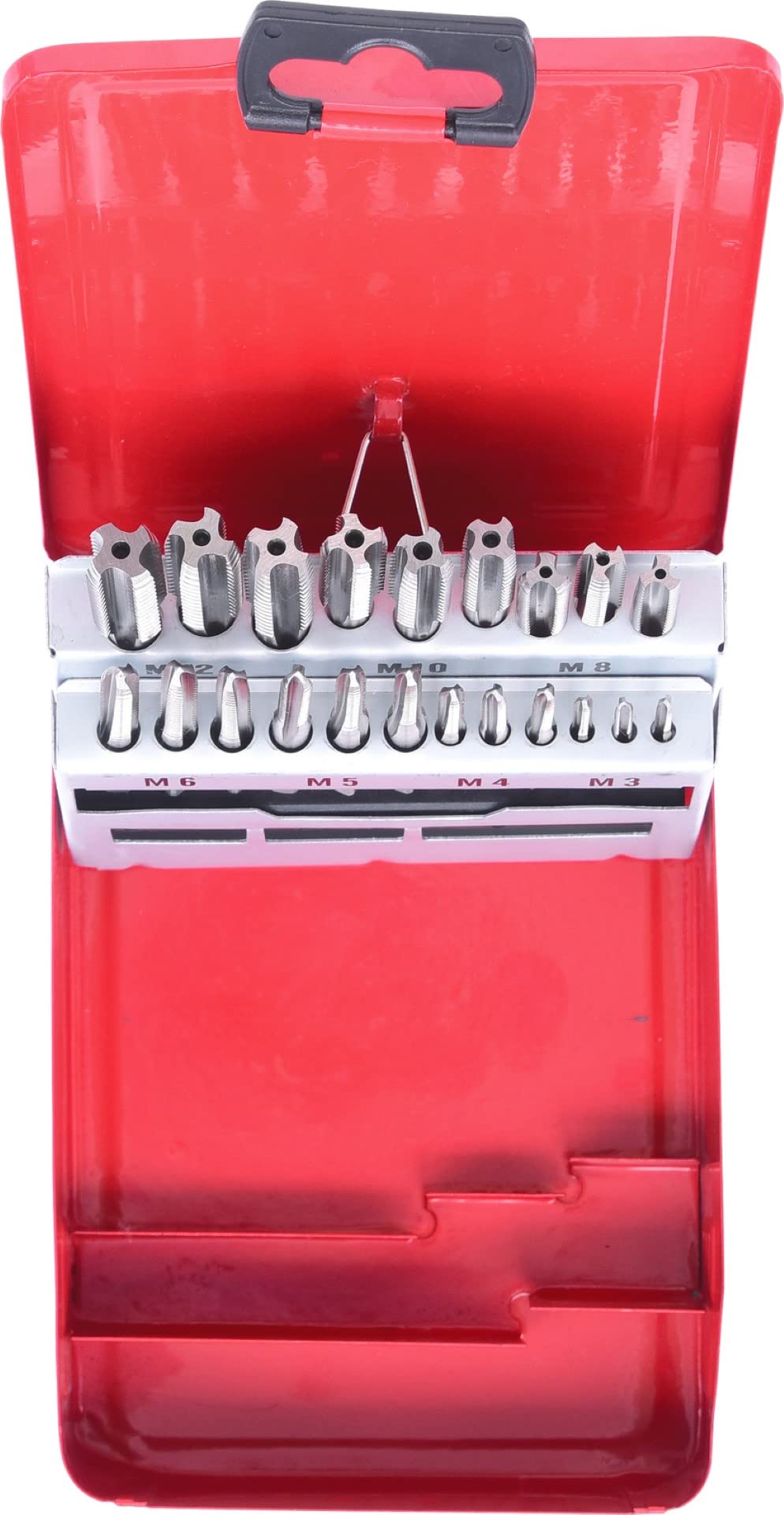 KS Tools 336.0621 HSS Handgewindebohrer-Satz M, Stahlblechkassette 21-tlg.M3-M12