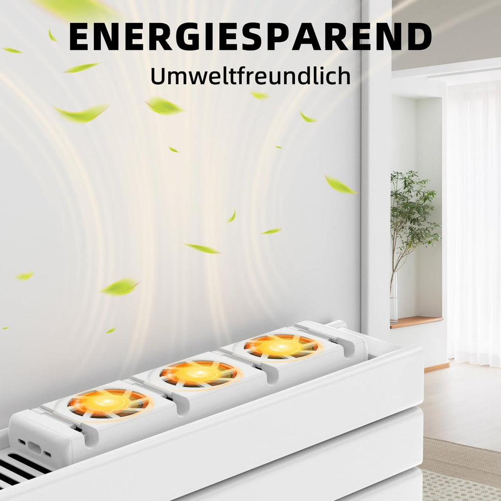 YEEFON Heizkörper Ventilator, 3 Stück Heizkörperventilatoren für Heizungen, Energieeffizienter Heizungsventilator, Heizungsventilator zur Erhöhung der Heizeffizienz, Sparen Energie Heizkosten