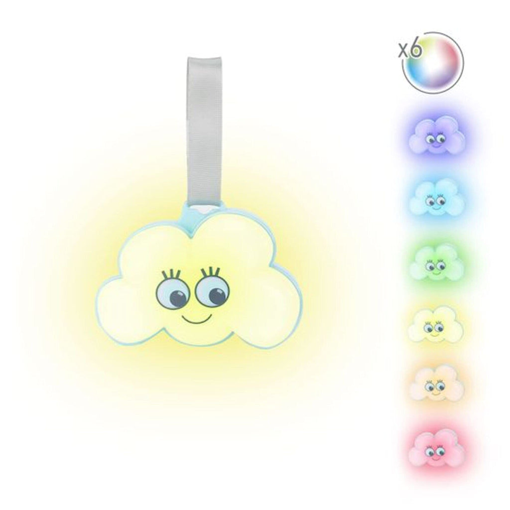 Badabulle Nachtlicht Wolke - Spieluhr mit 15 Melodien, 6 Lichtfarben, Klettverschluss fürs Kinderbett, Mehrfarbig