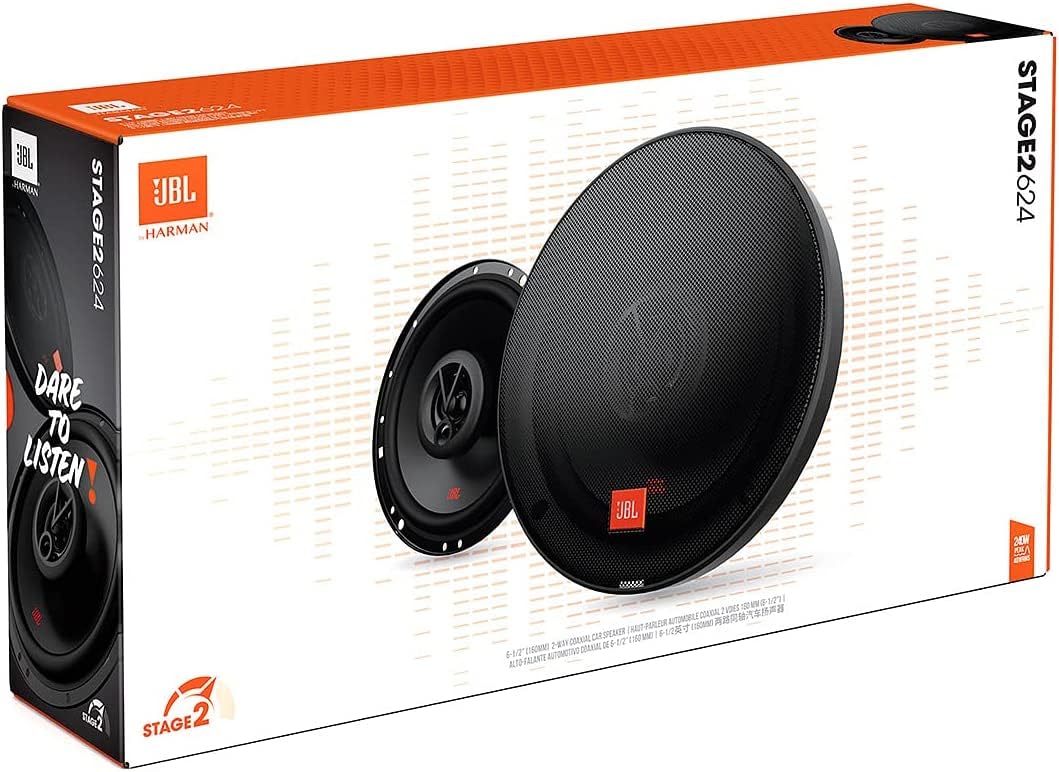 JBL Stage2 624 2-Wege Auto Lautsprecher Set von Harman Kardon - 240 Watt KFZ Autolautsprecher Boxen 16 - 17 cm