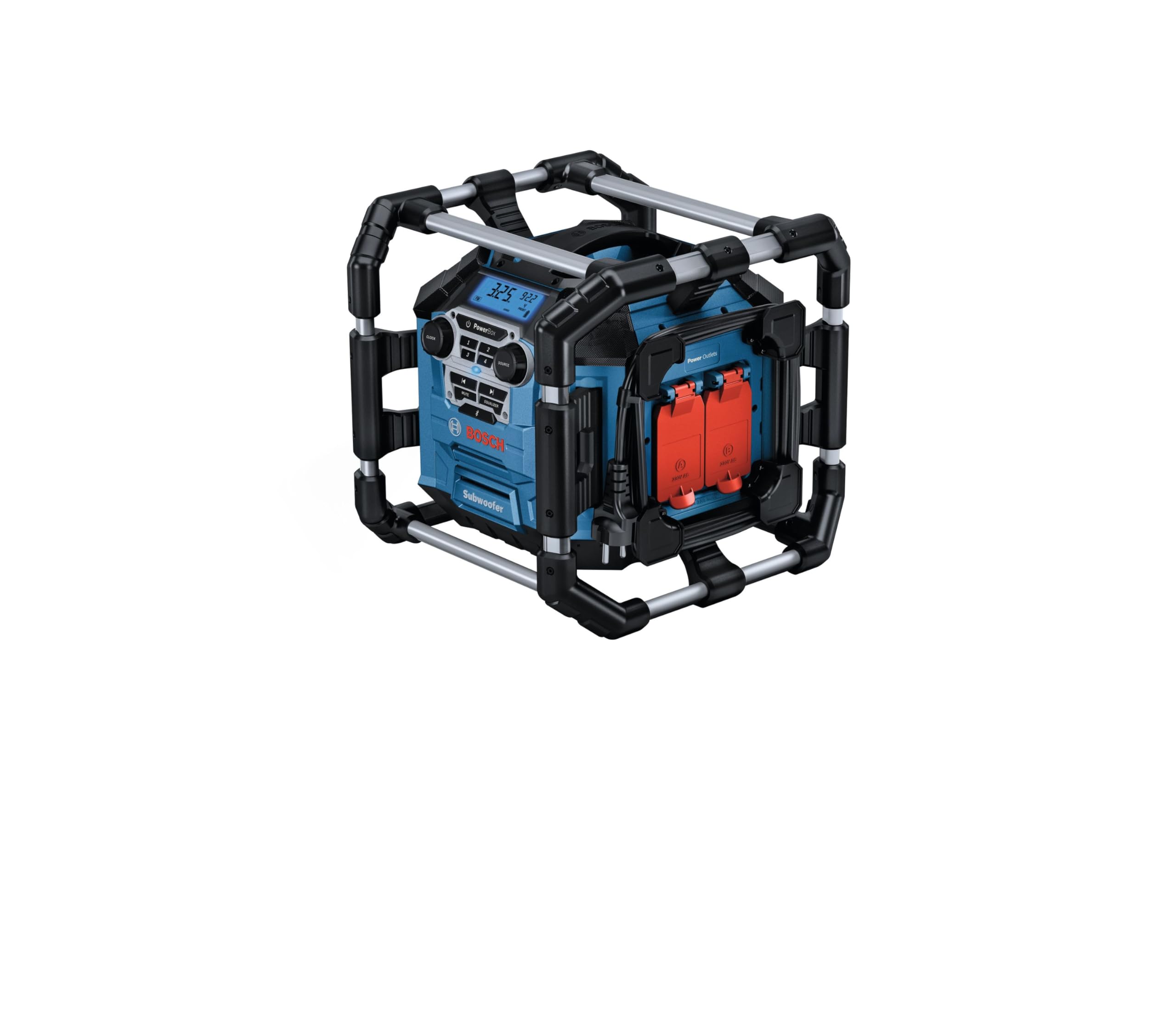 Bosch Professional 18V System Akku Baustellenradio GPB 18V-5 C (Empfang über Bluetooth, FM und AUX, inkl. 1x AUX Kabel, 2x 1.5 V LR6 Batterie (AA))