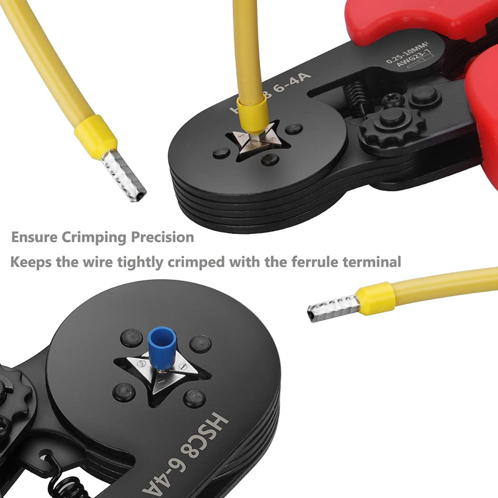 Crimpzange Set, Preciva Aderendhülsenzange mit 1200 Aderendhülsen Set I Aderendhülsenzange selbsteinstellend [Für 0,25-10mm²] I Krimpzange, Crimpzangen, Crimp Zange, Presszange