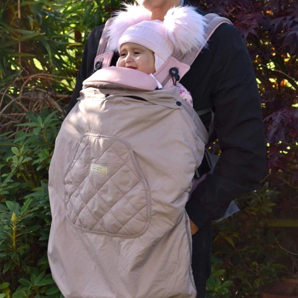 Bebear Winterbezug für Babytrage Warm Universal Hoodie Babytragebezug für alle Jahreszeiten(Black)