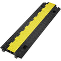 VEVOR 1x Kabelbrücke 91,8x25x4,3cm Überfahrschutz Kabel TPU & TPR Schlauchbrücke 2 Kanäle 10000KG pro Achse Tragfähigkeit Rampe Kabelkanäle Ideal für Parkplätze Lagerhallen Schulen Baustellen