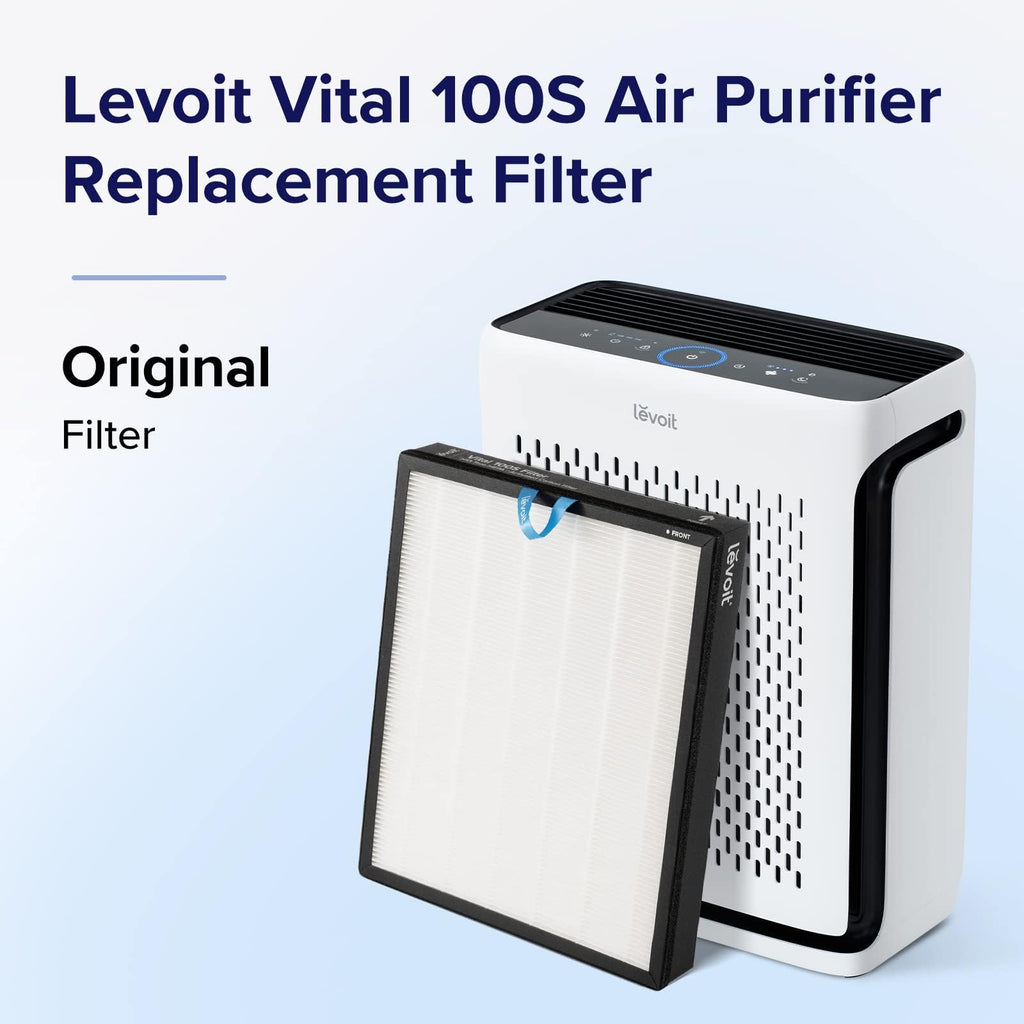 LEVOIT Vital 100S Originaler Ersatzfilter, hocheffizienter Aktivkohlefilter und Vorfilter, HEPA Filter, gegen 99,97 Prozent von Schimmel Staub Pollen Allergene für Allergiker Raucher