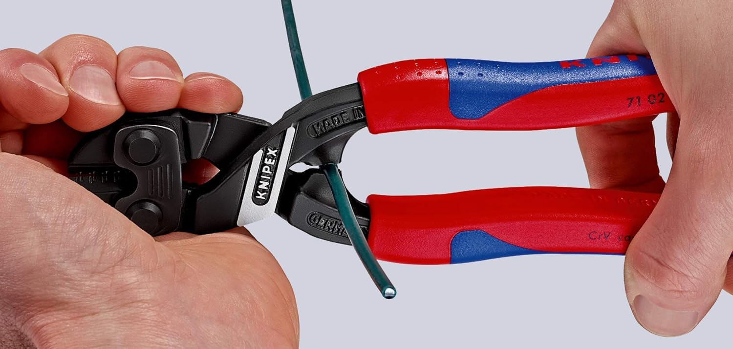 KNIPEX CoBolt Kompakt-Bolzenschneider mit schlanken Mehrkomponenten-Hüllen, mit integrierter Befestigungsöse zum, 71 02 200 T