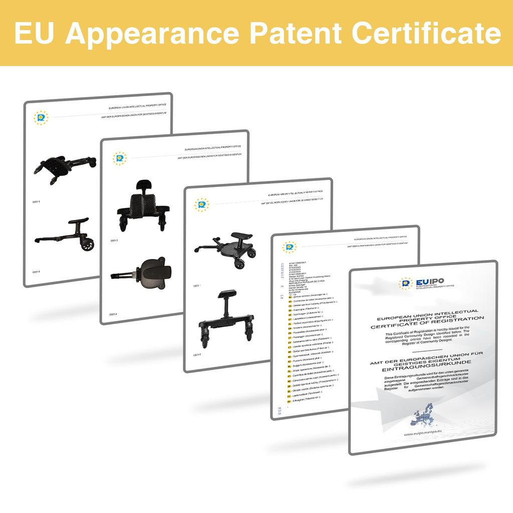 Buggy Board für alle Kinderwagen, Vihir Kiddy Board mit Sitz, Trittbrett Mitfahrbrett Universal passend für 2-6 Jahre alte Kinder, mit einer maximalen Belastung von 55 Pfund (schwarz)