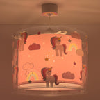 Dalber Lampe kinderzimmer, kinderlampe Pendelleuchte Hängelampe, Deckenleuchte Kinder, Deckenlampe kinderzimmer Einhörner Tiere Unicorns, 41592, E27, Rosa