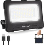 MEIKEE 80W Led Arbeitsleuchte 12000MAH LED Baustrahler Akku Strahler 4 Lichtmodi Campinglampe Tragbar 5 Helligkeiten Solar USB-Aufladung Akku Lampe für Camping, Garage, Bau, Reparatur, Notfall 2PCS
